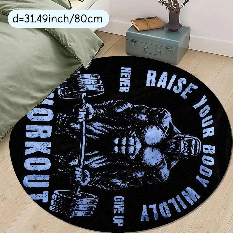 Muscle Man Workout Quote Round - Home Zone Gym avaliação e preço