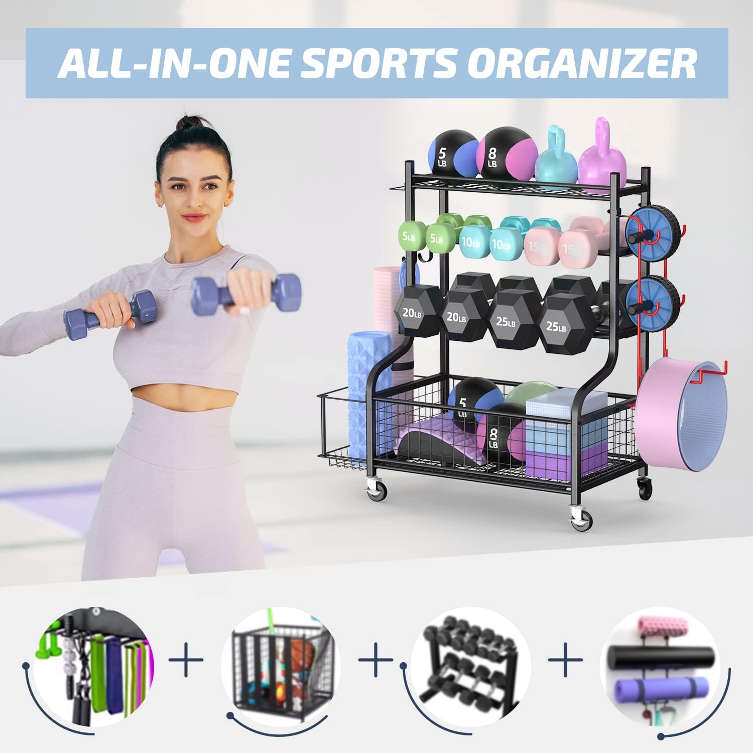 Home Gym Dumbbell Rack with Wh - Home Gym Rack avaliação e preço