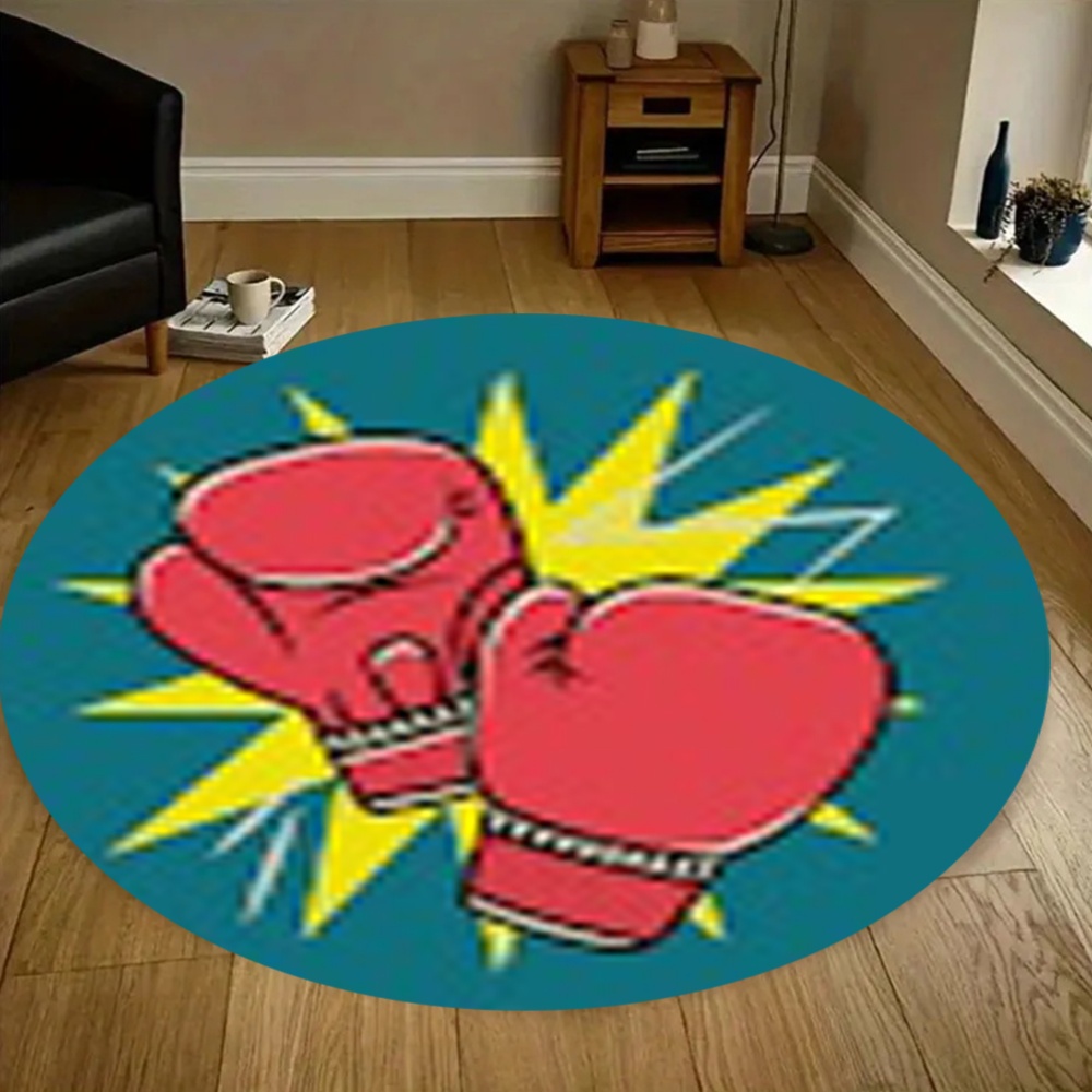 Comic Boxing Gloves Round Rug  - Home Zone Gym avaliação e preço