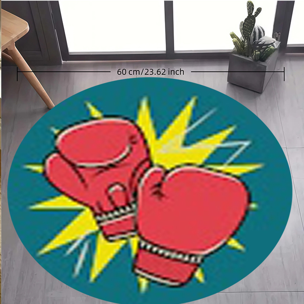 Comic Boxing Gloves Round Rug  - Home Zone Gym avaliação e preço