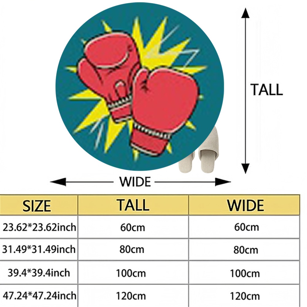 Comic Boxing Gloves Round Rug  - Home Zone Gym avaliação e preço