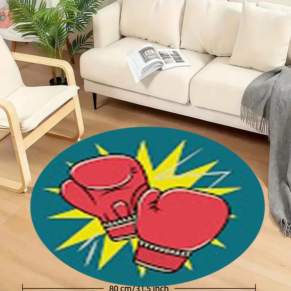 Comic Boxing Gloves Round Rug  - Home Zone Gym avaliação e preço